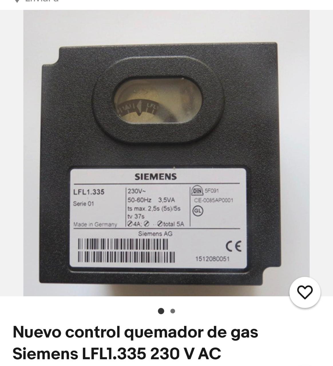 Control de quemador Siemens LFL1.335
