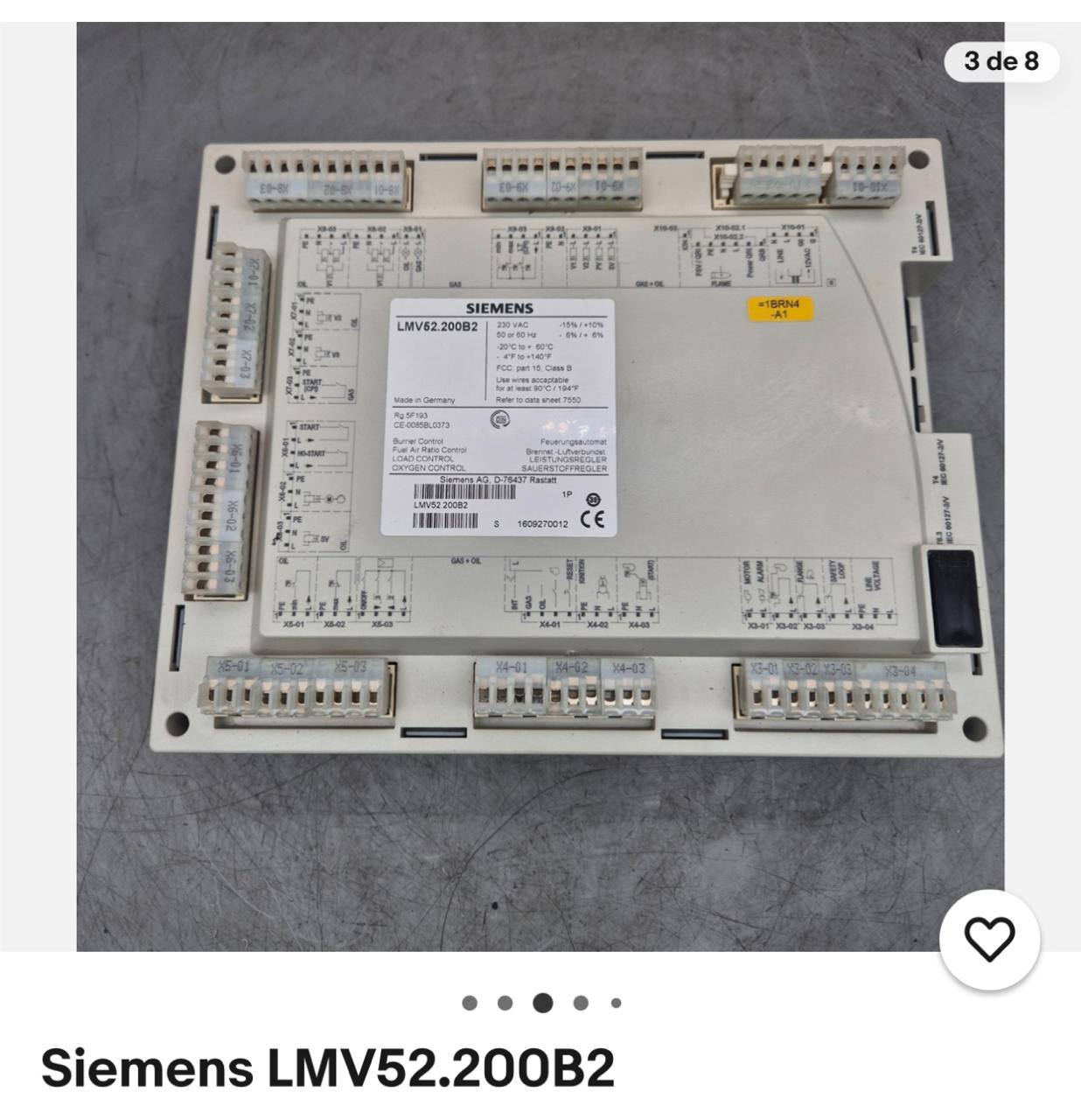 Sistema de gestión de quemador Siemens LMV52.200B2